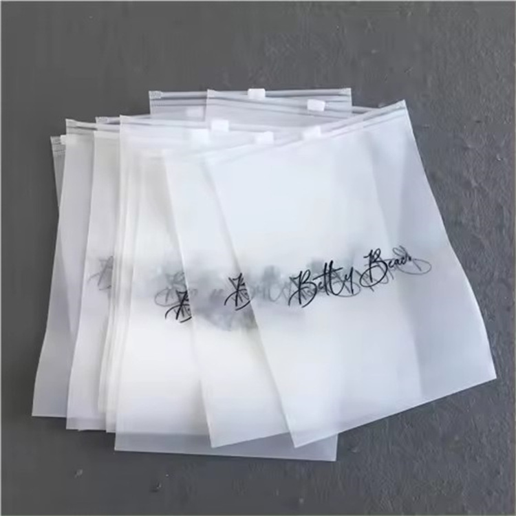 Wholesale Custom Packaging Printed Logo Plastic T Shirt Zipper Bags Clothes Frosted Biodegradable Zip Lock Self Sealing Bag