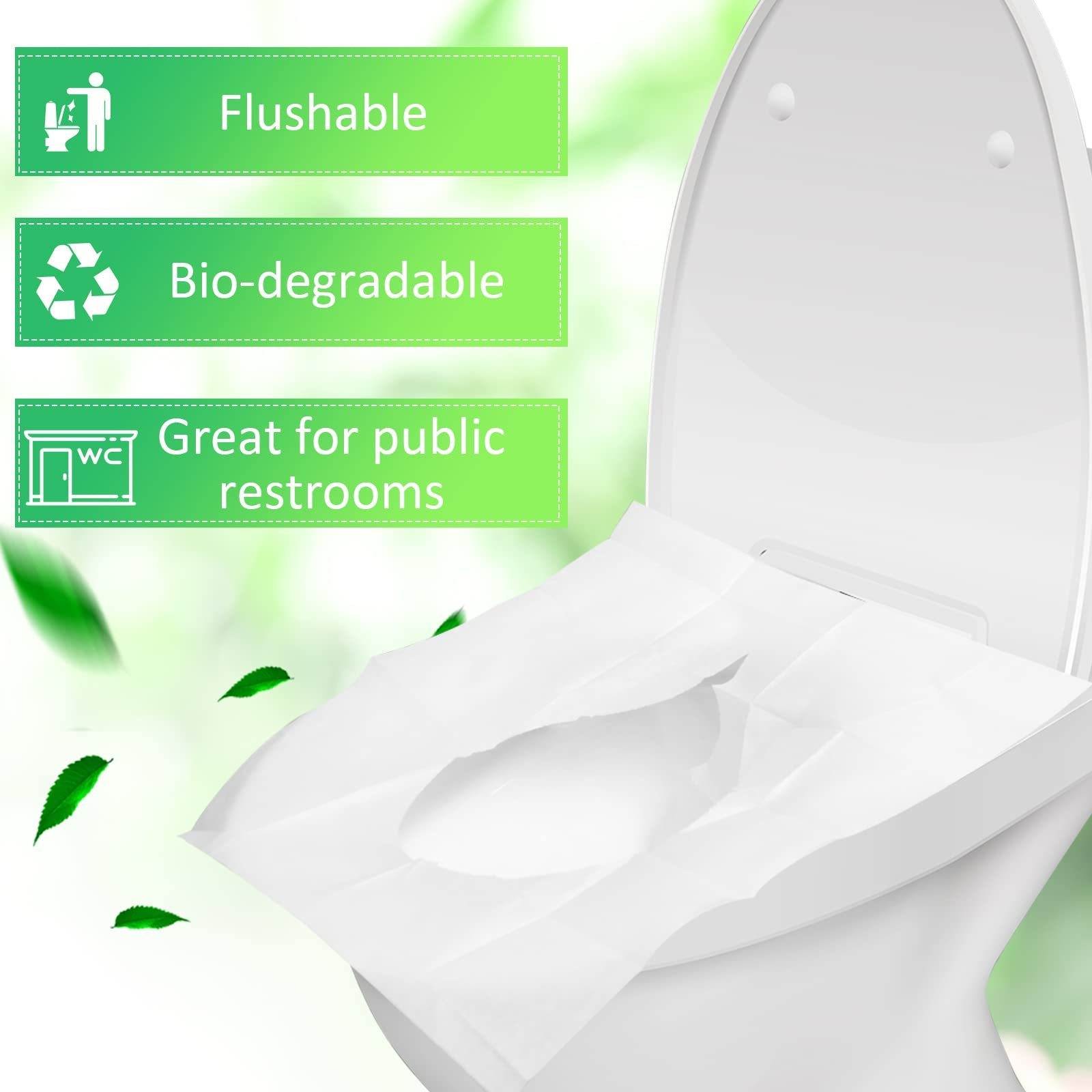 Stock Portable Biodegradable Paper Sanitary Flushable Travel WC Disposable Toilet Seat Covers for Adult and Kids Potty Training