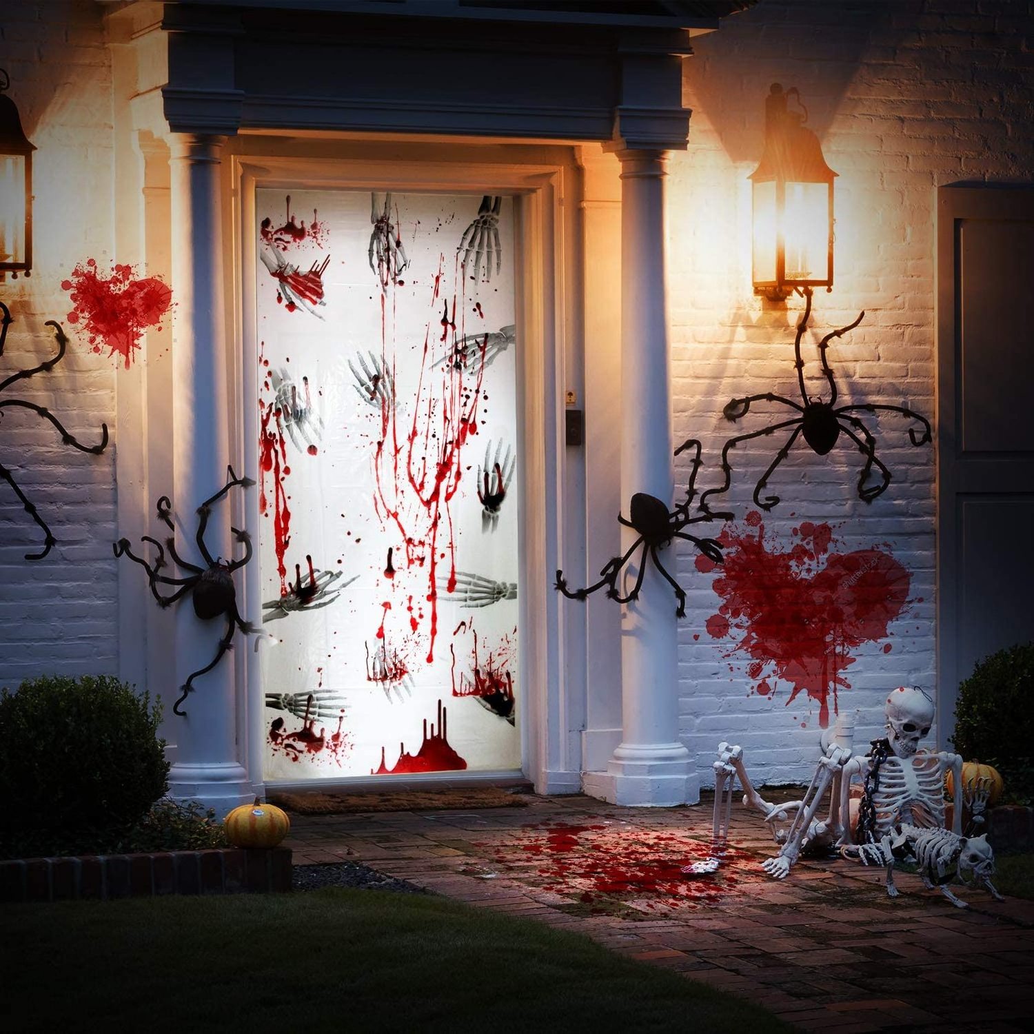 Plastic Halloween Hand Skeleton Door Cover Scary Haunted House Decorative Door Poster