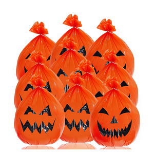 Plastic Halloween Pumpkin Lawn Bags Pumpkin Leaf Trash Bags for Outdoor Decoration