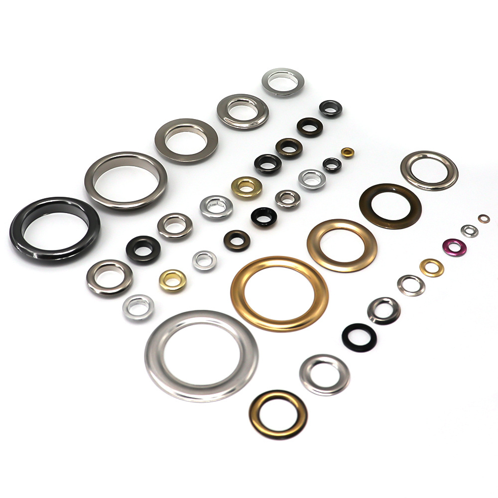 Customized multiple sizes metal grommet eyelet stainless steel iron brass eyelet