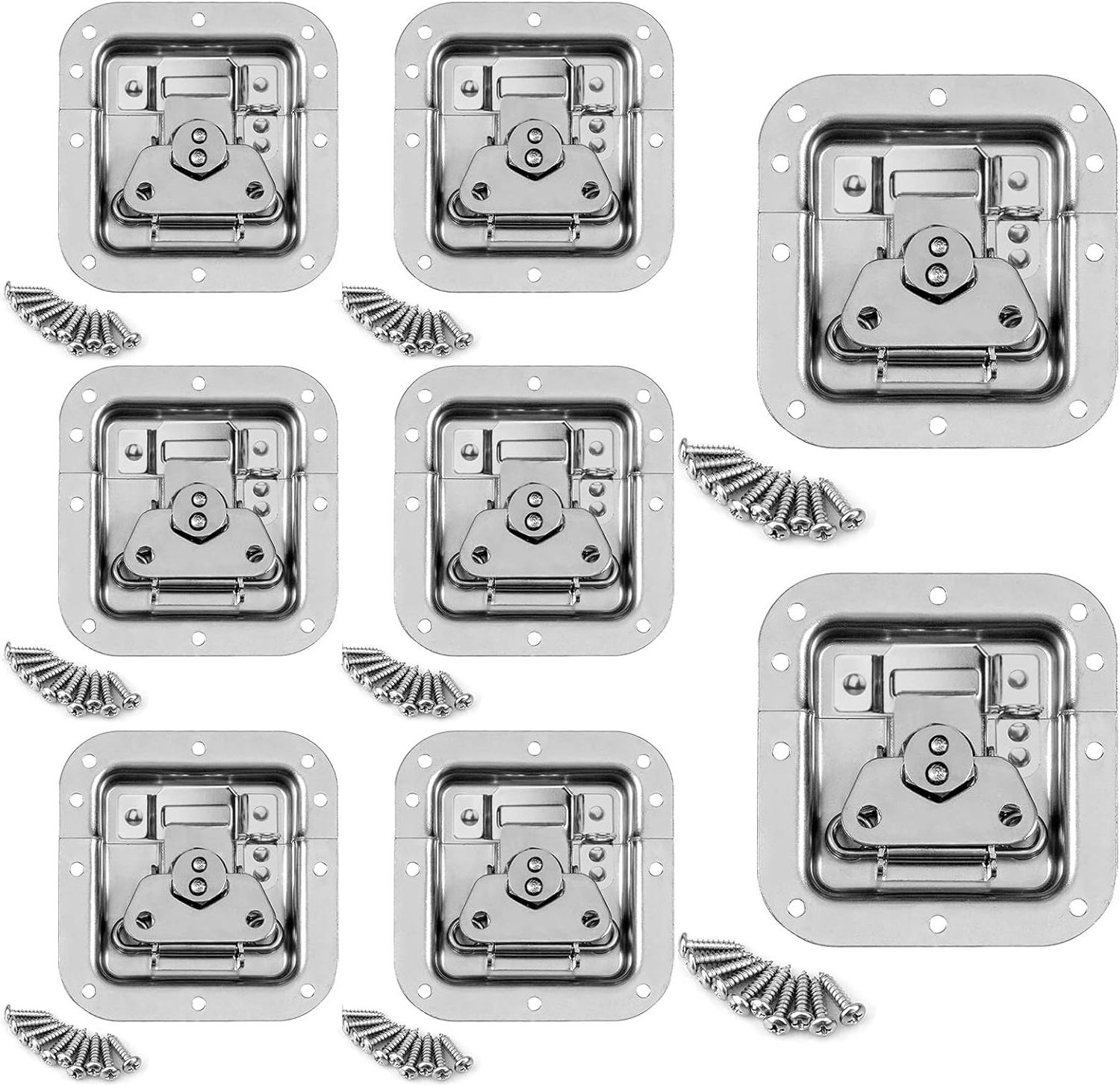 Semetall Spring Loaded Recessed Latch 2 Pack Heavy Duty 10 Hole Medium Butterfly Twist Latch Replacement for Road Flight Case