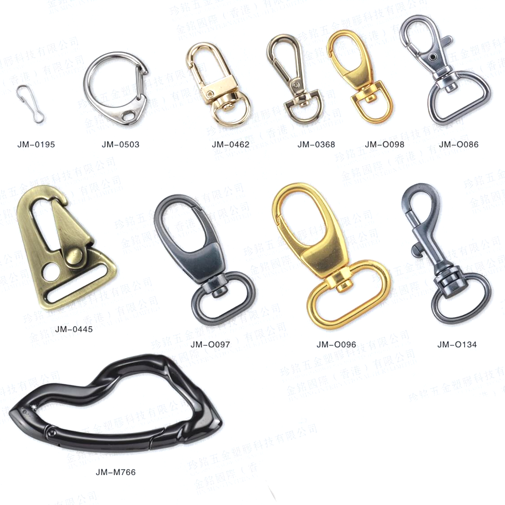 Spring Climbing Carabiner Hooks Custom logo rotatable Swivel Metal Dog bag snap hook for Bag luggage and pet collar hardware set