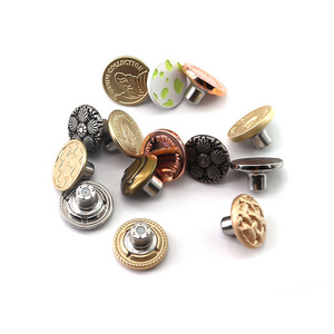 High quality rivets custom logo custom drawing denim buttons zinc alloy custom metal buttons metal jeans button for jeans