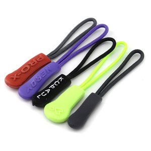 Factory Direct Sale Custom Logo Clothes Bags Soft Plastic Cord Zipper Slider Puller/Plastic Zipper Pulls