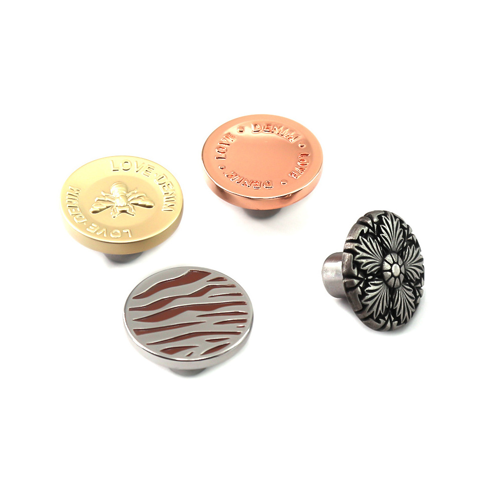 High quality rivets custom logo custom drawing denim buttons zinc alloy custom metal buttons metal jeans button for jeans