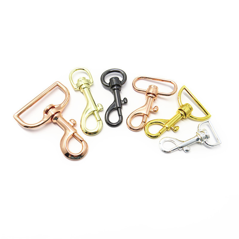 Bag Strap Hardware 3/8 Swivel Snap Hook Clasp Custom Push Gate Lobster Clasps Gold Metal Swivel Hooks for Handbag Leather Craft