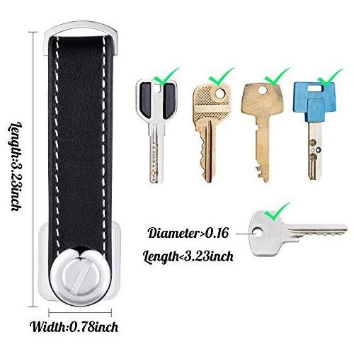 High quality PU+metal Organizer Keychain Key Holder Genuine Leather Smart Clip Folder Keyring Compact