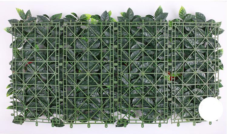 UV Resistant 50x50cm Plastic Leaf Wall Panel Greenery Panels Artificial Grass Wall Plant Mat