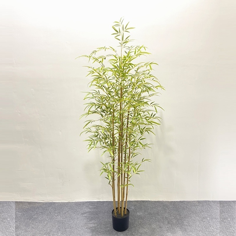 High Quality 210cm Fake Bamboo Tree Plant Indoor Potted Plants Faux Bamboo Plants in Black Pot