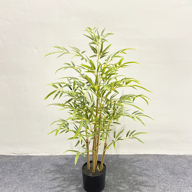 High Quality 210cm Fake Bamboo Tree Plant Indoor Potted Plants Faux Bamboo Plants in Black Pot