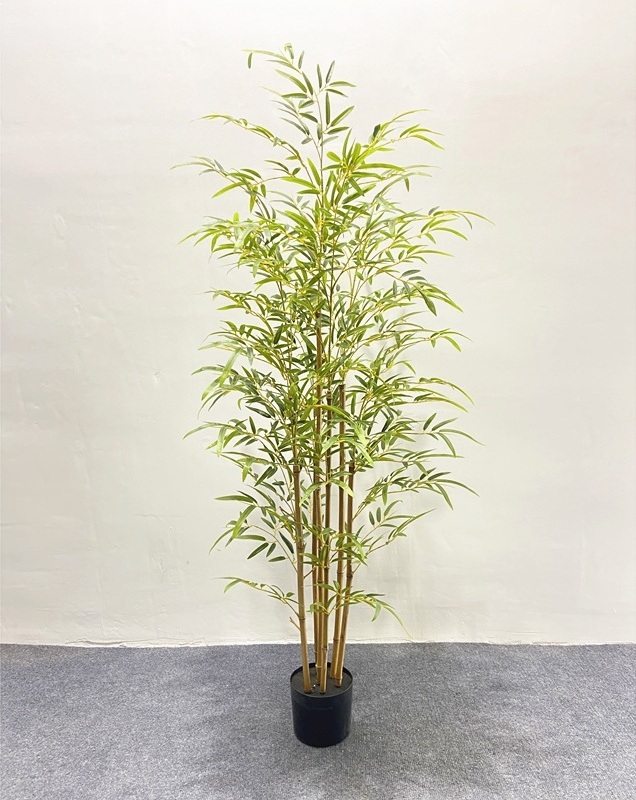 High Quality 210cm Fake Bamboo Tree Plant Indoor Potted Plants Faux Bamboo Plants in Black Pot