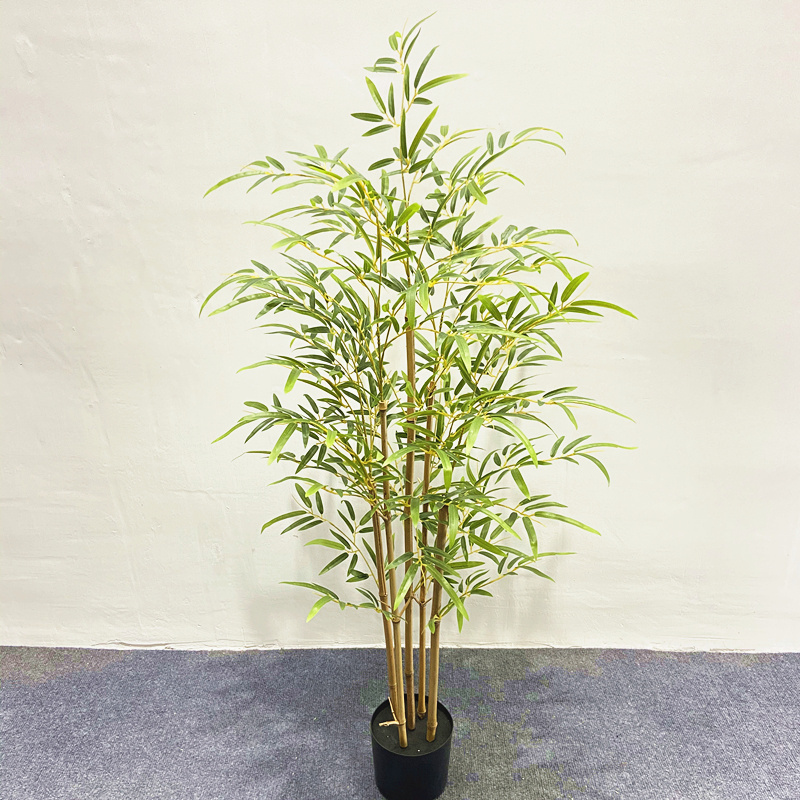 High Quality 210cm Fake Bamboo Tree Plant Indoor Potted Plants Faux Bamboo Plants in Black Pot