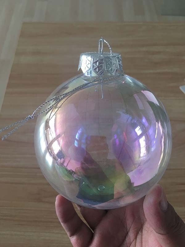 2021 wholesale 10cm iridescent round plastic Christmas ball for festival decorations