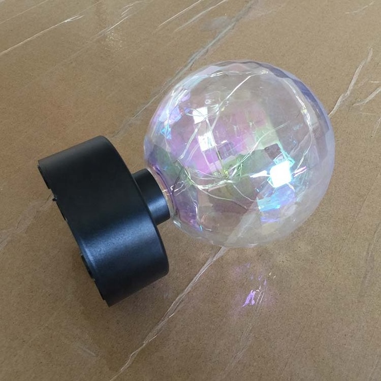 2020 hot wholesale 10cm iridescent plastic Christmas ball with light inside