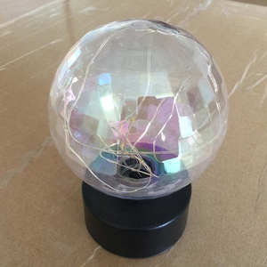 2020 hot wholesale 10cm iridescent plastic Christmas ball with light inside