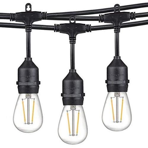 48ft Shatterproof Outdoor String Light S14 15 LED Vintage Edison Bulbs Commercial Grade Patio Lights