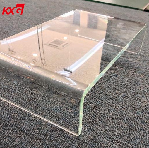 Low iron glass toughened table top design u shape bent glass curved glass factory price