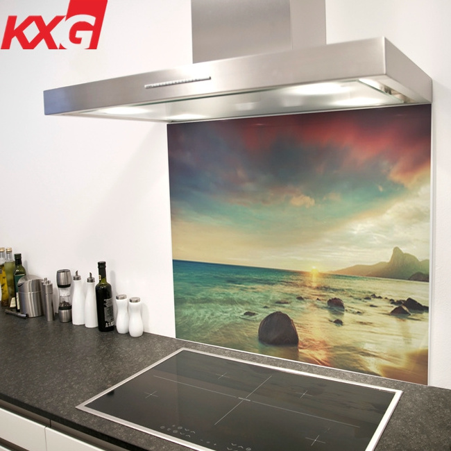 Decoration tempered splashbacks glass ceramic frit digital printing glass price