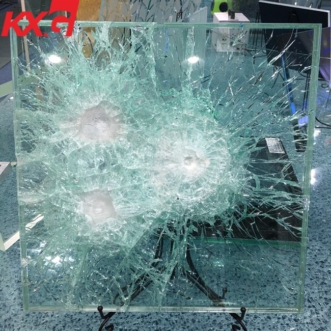 Dongguan factory kunxing glass KXGLASS new products 32mm 49mm clear bulletproof laminated glass