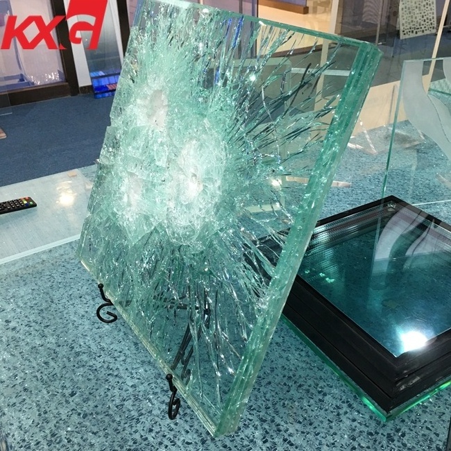 Dongguan factory kunxing glass KXGLASS new products 32mm 49mm clear bulletproof laminated glass