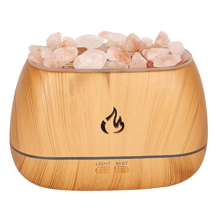 2023 New Style Essential Oil Cooling Mist Salt Stone Humidifier Salt Stone Aroma Diffuser Flame Diffuser Salt Stone for Hotel