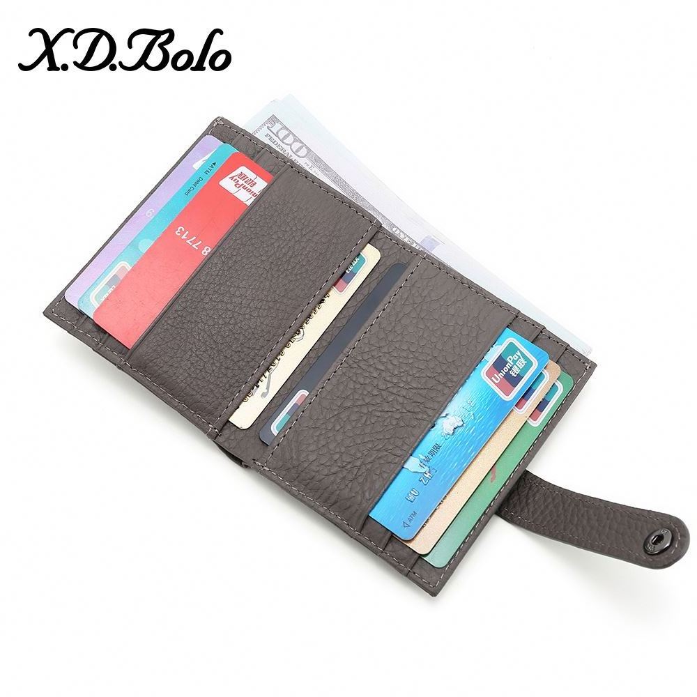 Cowhide small wallet women's short coin purse genuine leather multi-card-slot Korean style student wallet Mini Card Holder purse