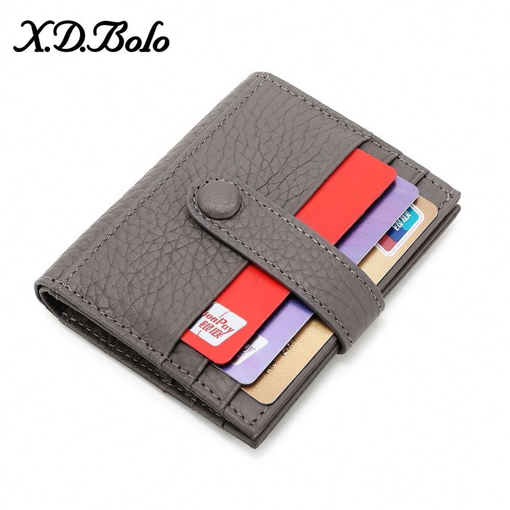 Cowhide small wallet women's short coin purse genuine leather multi-card-slot Korean style student wallet Mini Card Holder purse