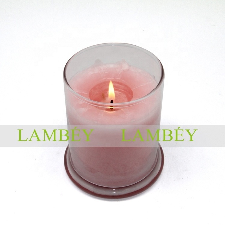 home Decoration Birthday Wedding Gift set Handmade flameless soy wax glass scented  Candle