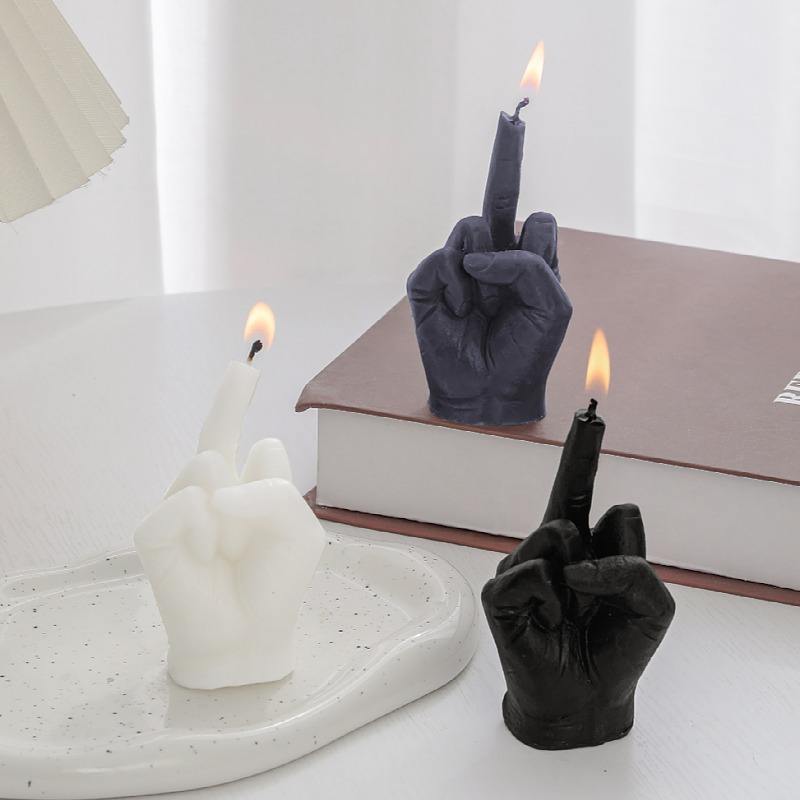 Creative Middle Finger Scented Candle Abstract  Funny Home Decoration Aromatherapy Paraffin Wax Candle Product