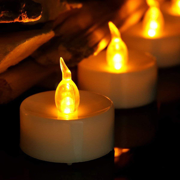 Wholesale LED Yellow Flickering Fireless Tealight Candles White Small Mini Candle Remote Operate LED Tea Lights Candle