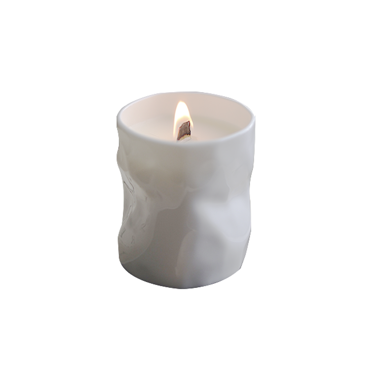 Lambey Luxury White Ceramic Wood Wick Scented Soy Wax Candles With Private Logo Aromatic Candle