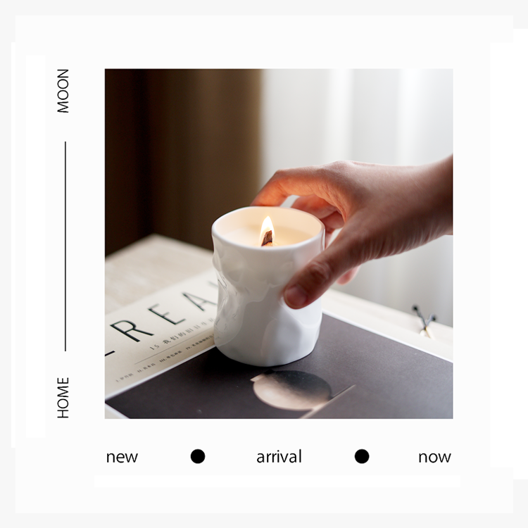 Lambey Luxury White Ceramic Wood Wick Scented Soy Wax Candles With Private Logo Aromatic Candle