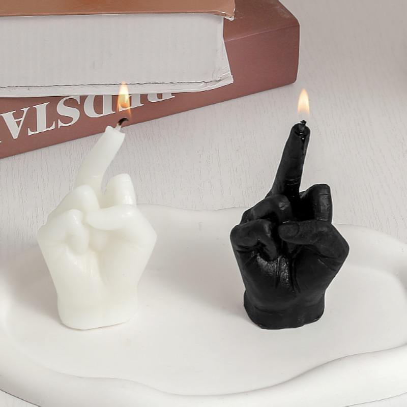 Creative Middle Finger Scented Candle Abstract  Funny Home Decoration Aromatherapy Paraffin Wax Candle Product