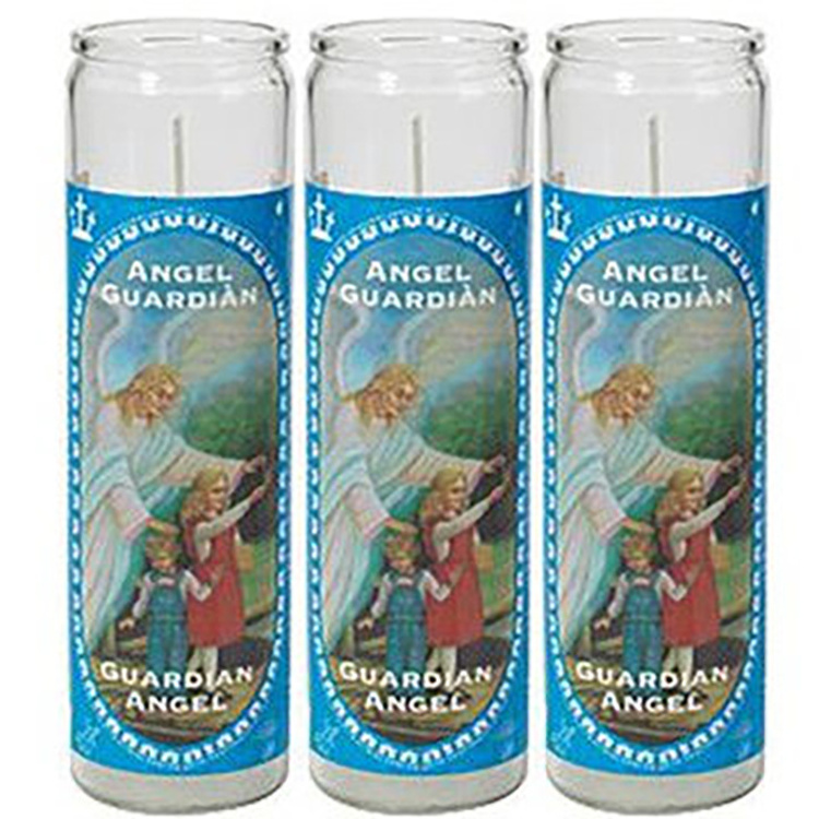 Lambey Custom Logo 7 Day Vigil Prayer Novena Devotional Church Glass Paraffin Wax Spiritual Candles