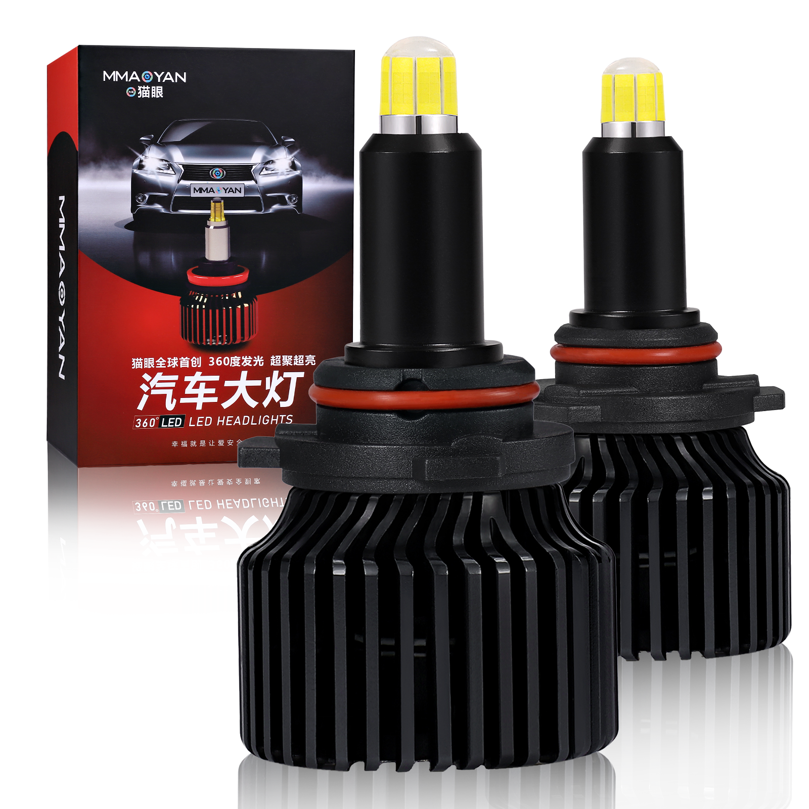 Auto Lighting System High Low Beam white led lights 16000lm h11b 8 sides led chips H7 H11 H4 Car LED Headlight Bulbs for Motorcy