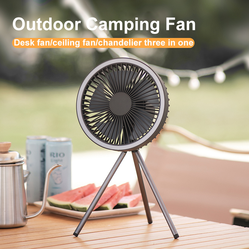 High Quality Rechargeable Detachable Tripod Fan With Super Bright Night Light Long Lasting Battery Life Standing Tripod Fan