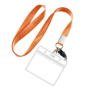 Campus Student Card Name Tag Work Id Card Cover Double Sided Transparent Belt Hanging Rope