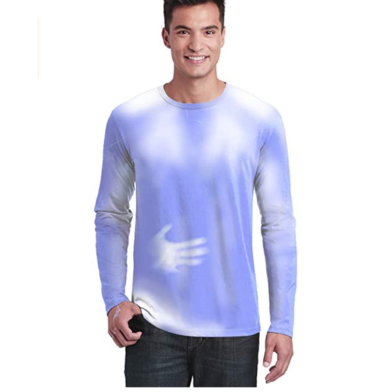 Customized Adult Unisex Color Changing Long Sleeve T-Shirt Heat Sensitive men t shirt