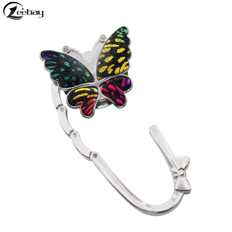 Nice butterfly design clipa purse hanger hook for handbag and purse