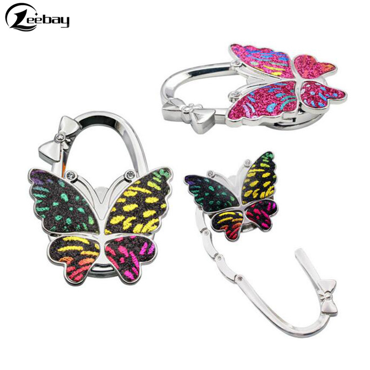 Nice butterfly design clipa purse hanger hook for handbag and purse