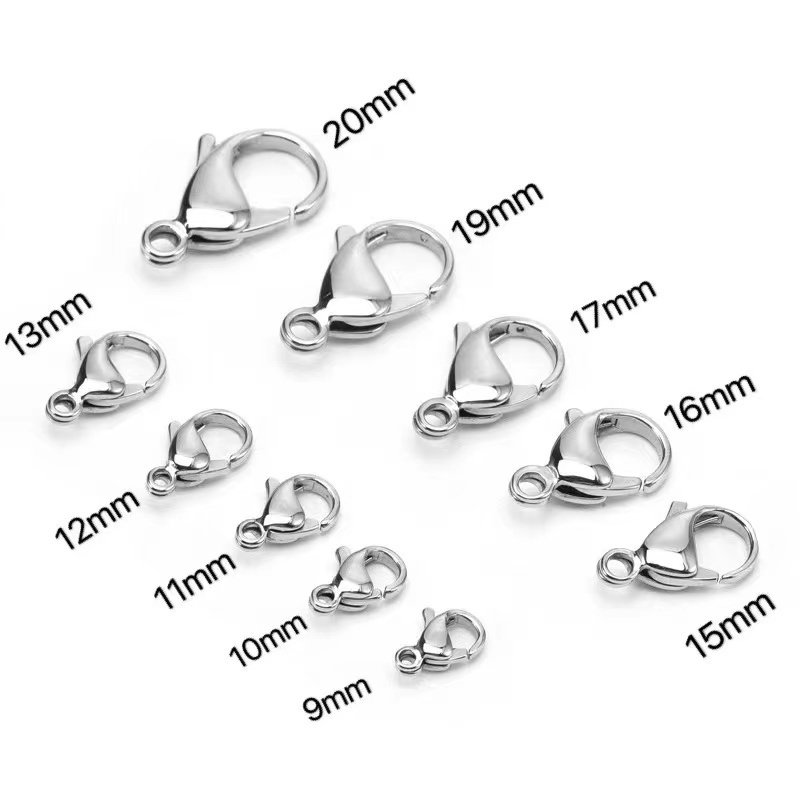 Jewelry Accessory Findings 316 Stainless Steel Lobster Clasps Claw Clasps for Bracelet Necklace Making