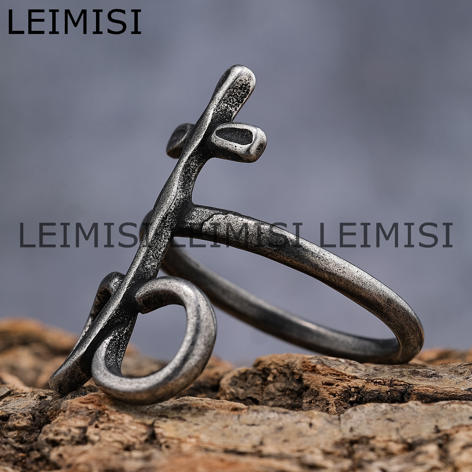 Unisex Satanic Gothic Jewelry Stainless Steel Leviathan Cross Ring Devil Lucifer Thumb Rings for Men Women