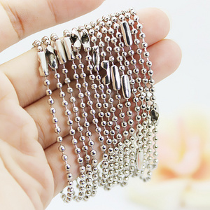 Factory  price Stainless steel ball chain with connector for dog tag ball chain