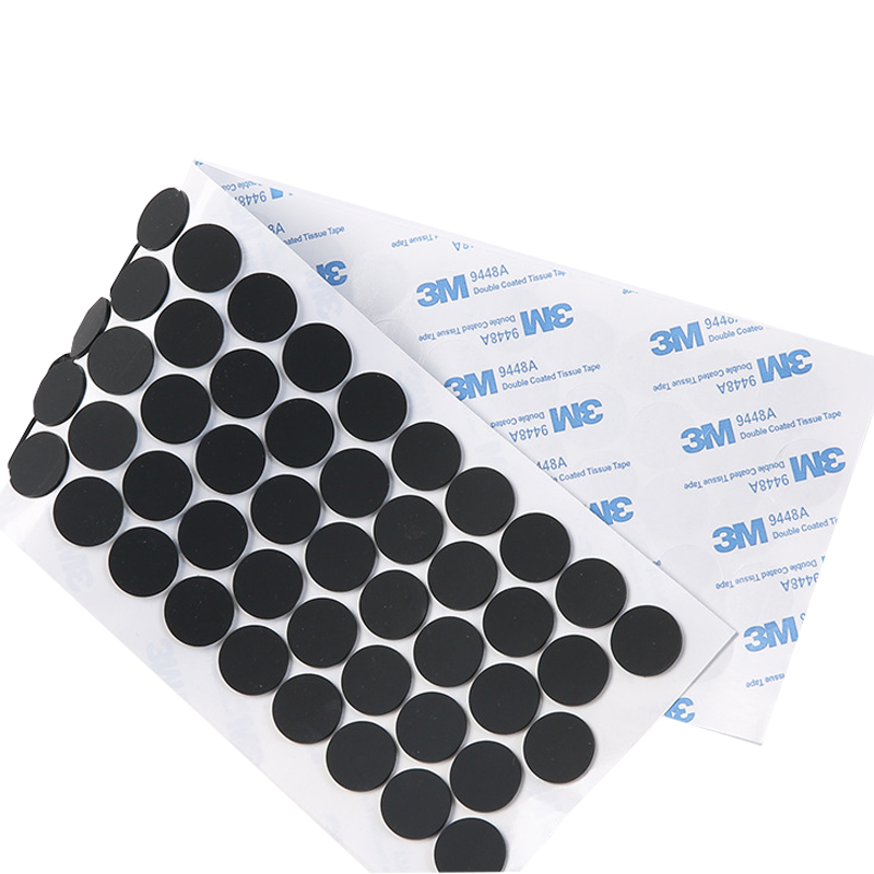 High standard custom non-slip wear wear thickness of 3 mm black round silicone rubber foam pad