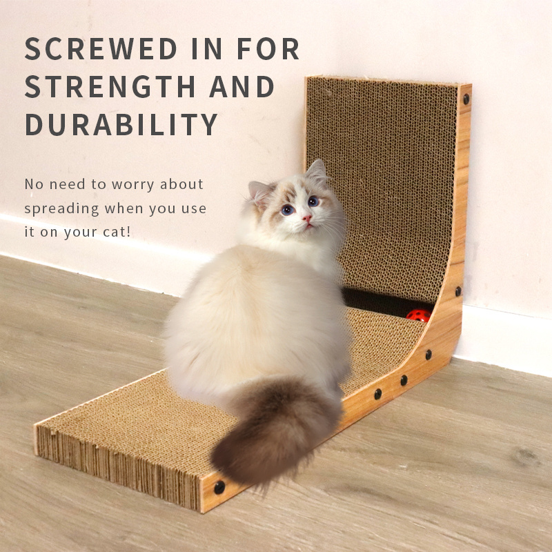 Chinese Manufacturer's Vertical Cat Scratcher Bed Indoor Adult Cats Toy Made from Wood and Corrugated Material