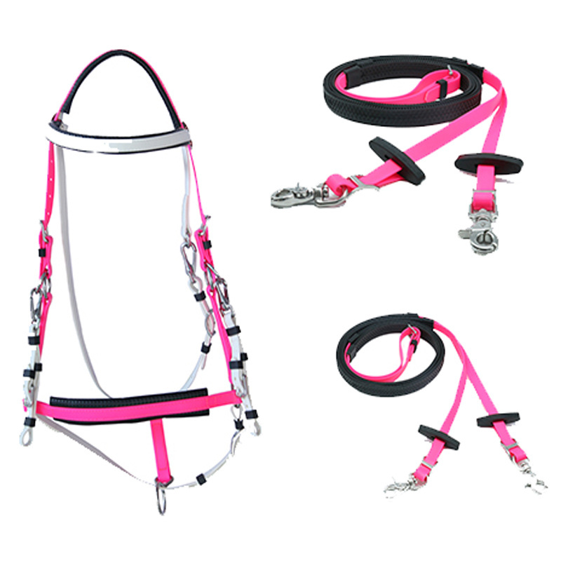 Durable PVC Western Horse Bridle Endurance Racing Halter with Rein Waterproof Model in Red High-End Horse Riding Bits for Riding