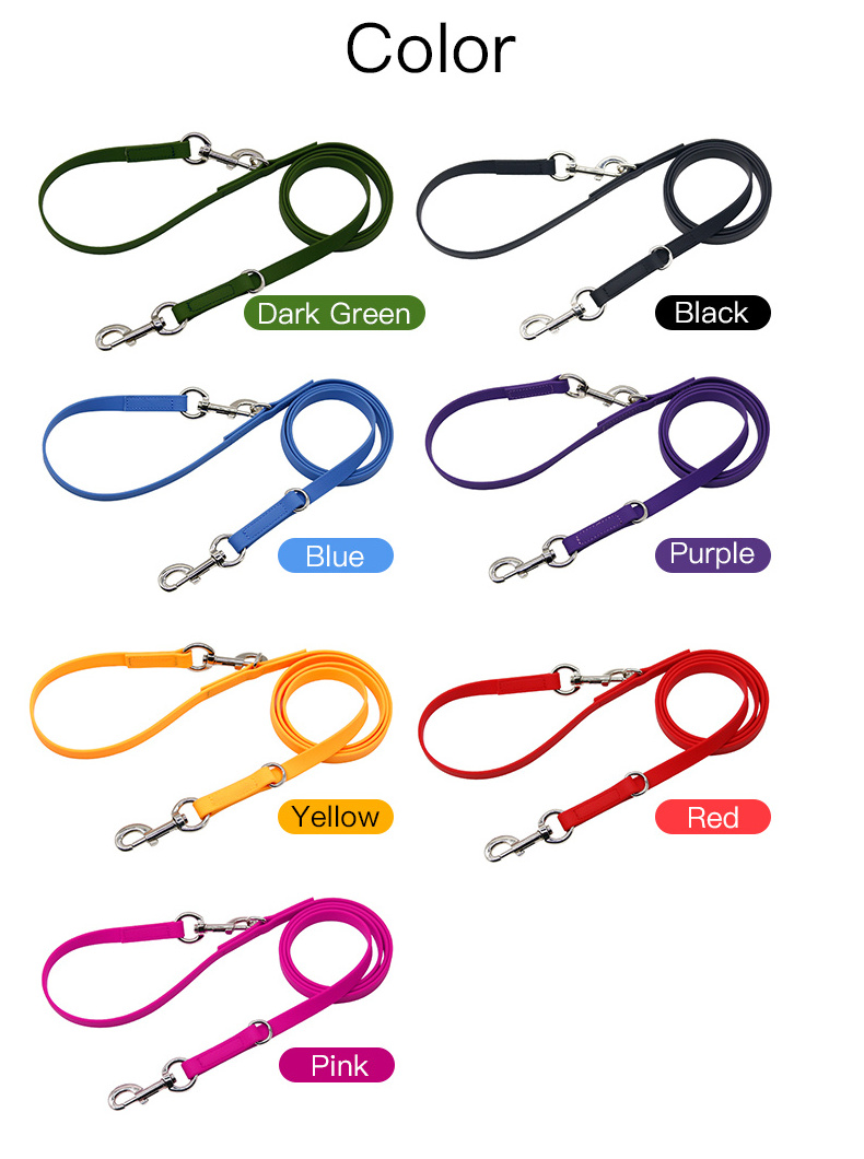 2024 High Quality Quick Release Adjustable PVC Pet Leash Comfortable Soft 7 Solid Colors Ribbon Wholesale Dog Products