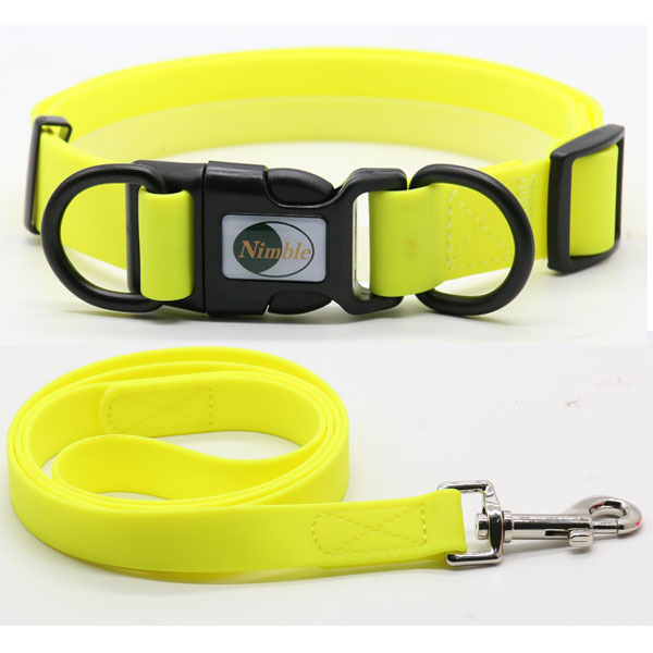 Personalized Light Yellow PVC Coated Pet Collar Quick Release Breakaway Safety Leash for Cats Small Dogs Solid Plastic Material