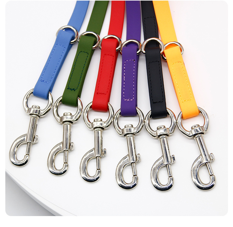 2024 High Quality Quick Release Adjustable PVC Pet Leash Comfortable Soft 7 Solid Colors Ribbon Wholesale Dog Products